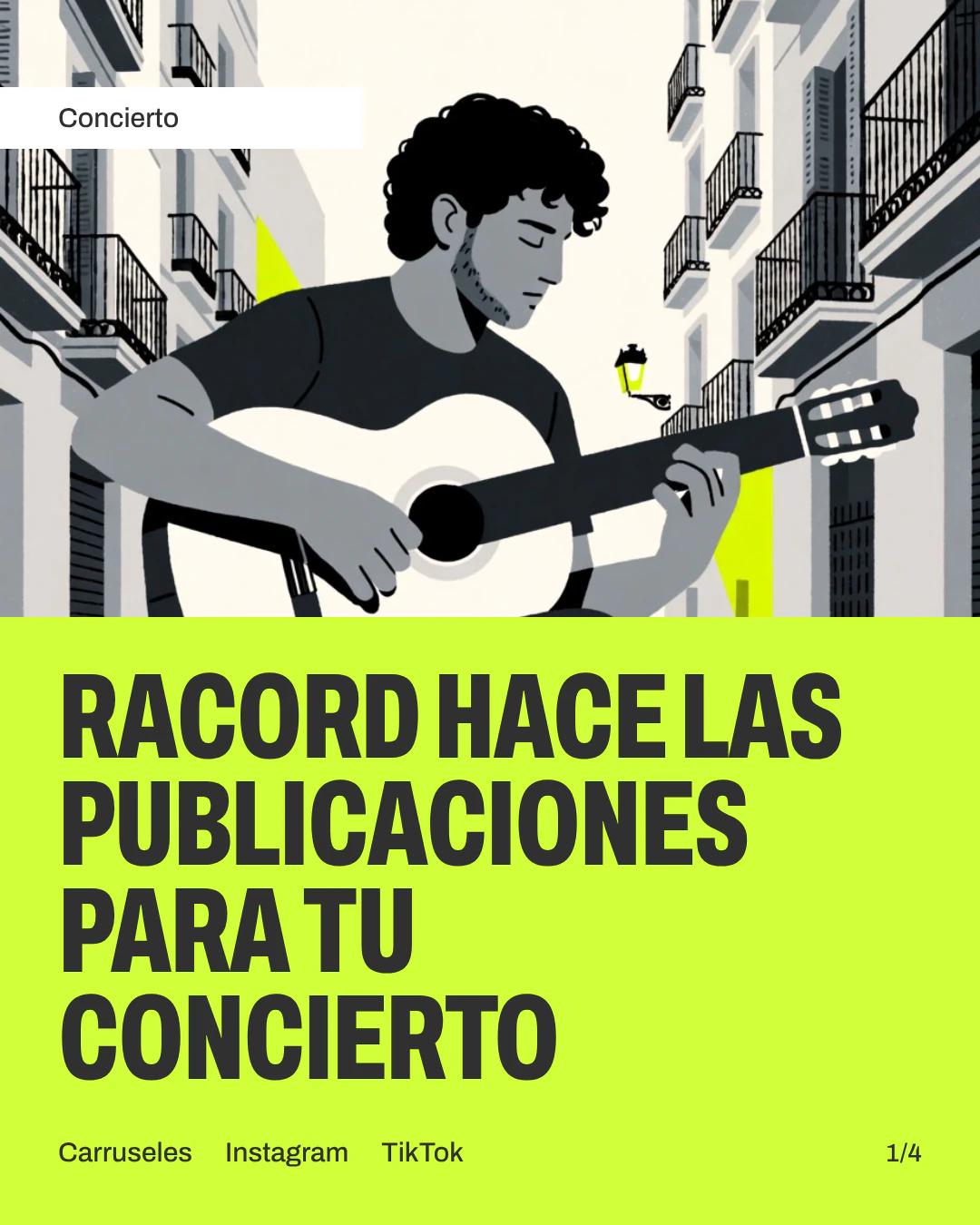 Carrusel «Publicaciones para tu concierto» para Racord