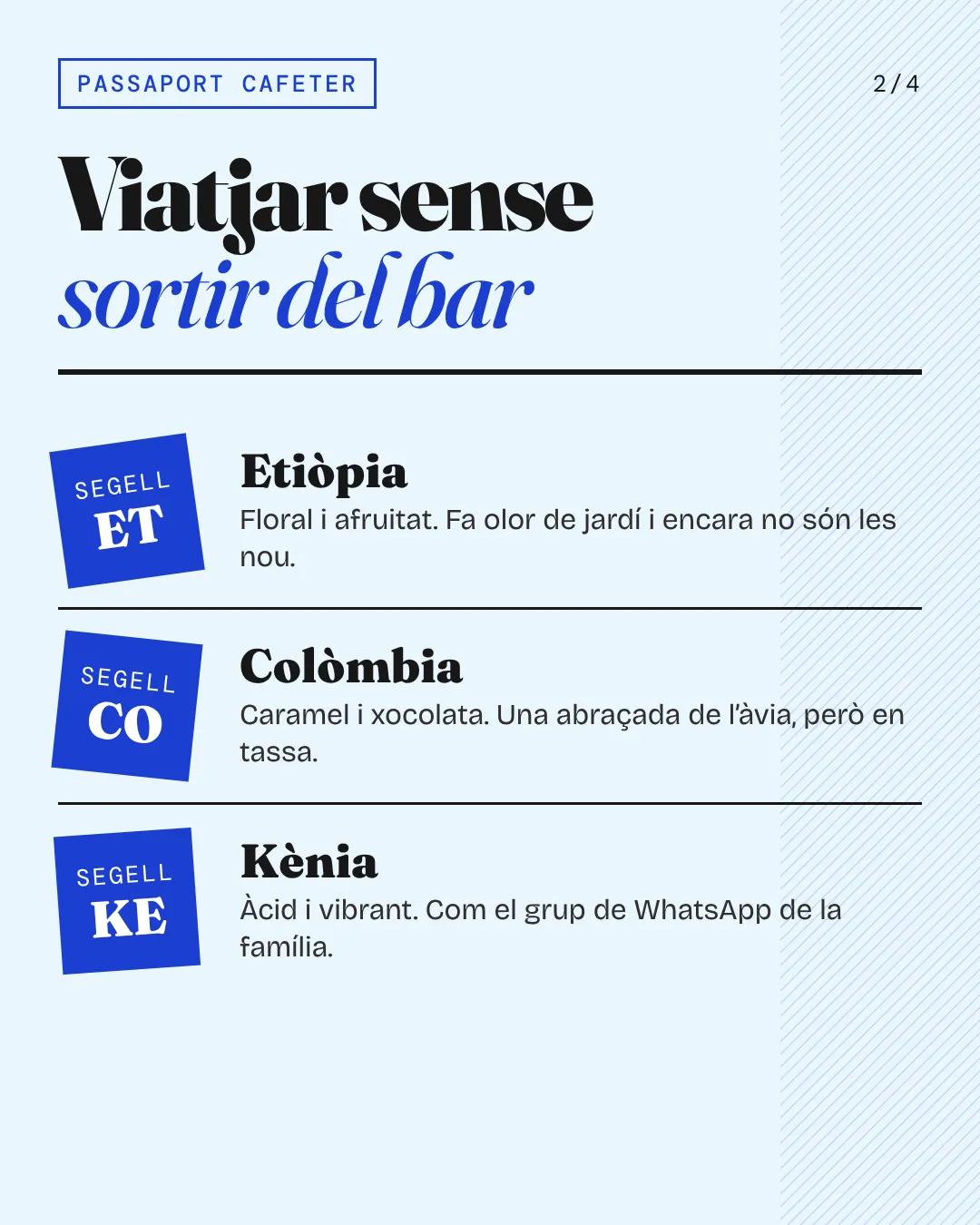 Carrusel de Instagram para Xapurriao (café): «El passaport cafeter», lámina 2 de 4
