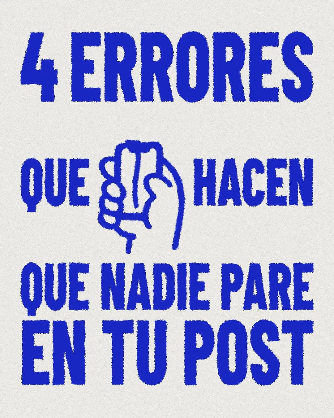 Portada del carrusel «4 errores que hacen que nadie pare en tu post» de Racord Studio
